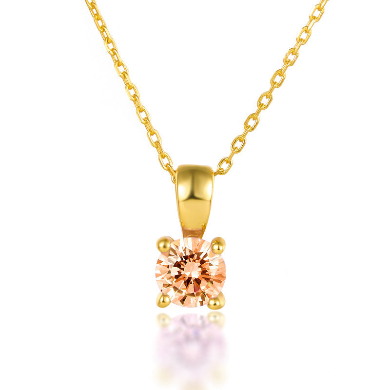 Felmeny Birthstone Necklace in Silver with Zircon