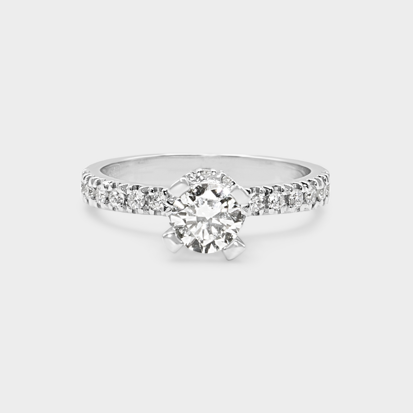 Felmeny Crown Ring in White Gold with Diamonds