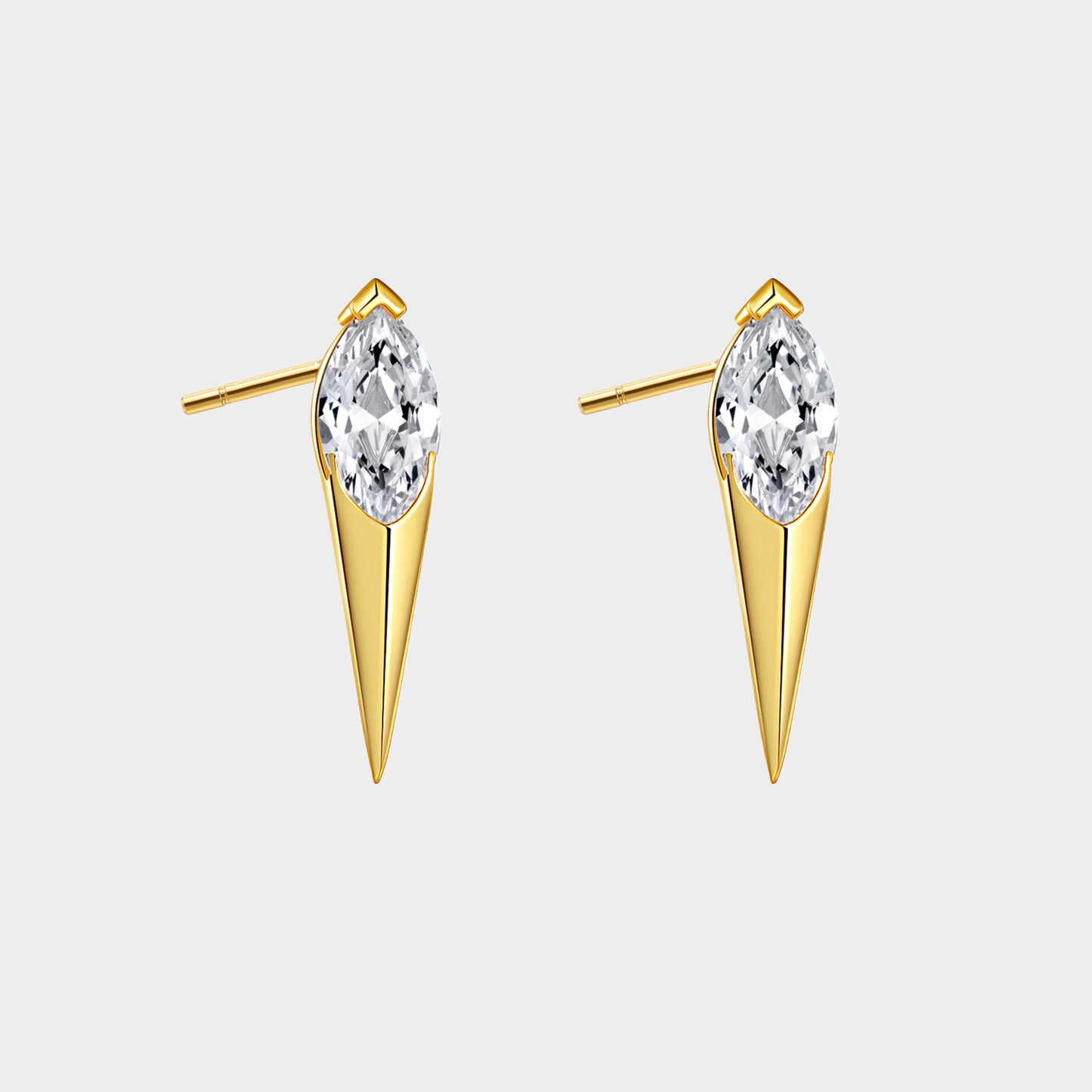 Felmeny Blade Earrings in Silver with Zircon