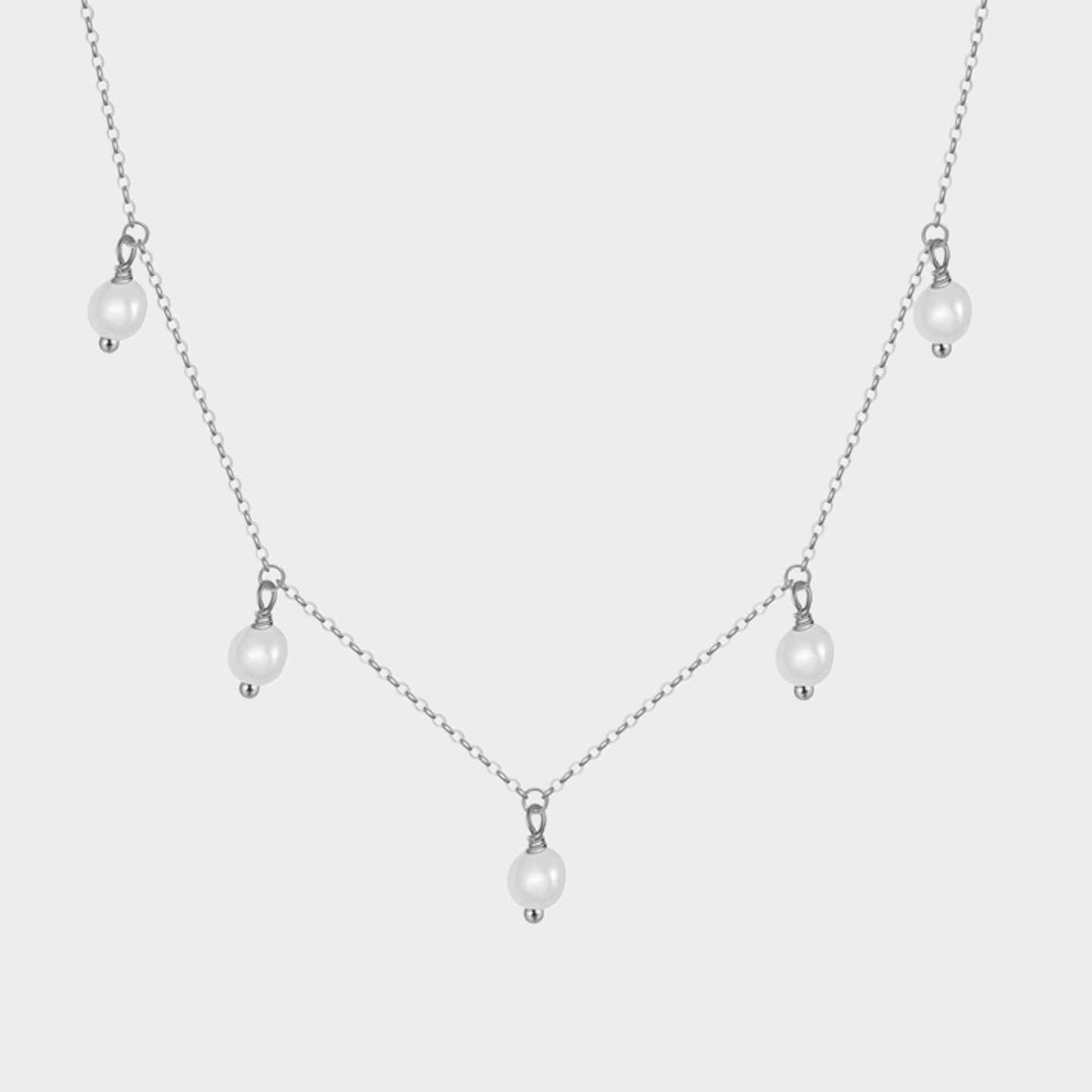 Felmeny Pearly Necklace in Silver with Pearls