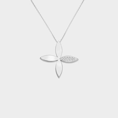 Felmeny Blossom Necklace in White Gold with Diamonds