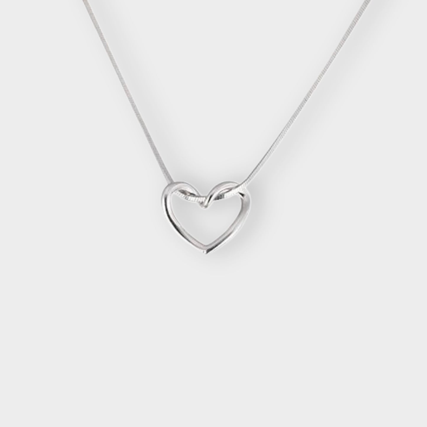 Felmeny Hollow Heart Necklace in Silver