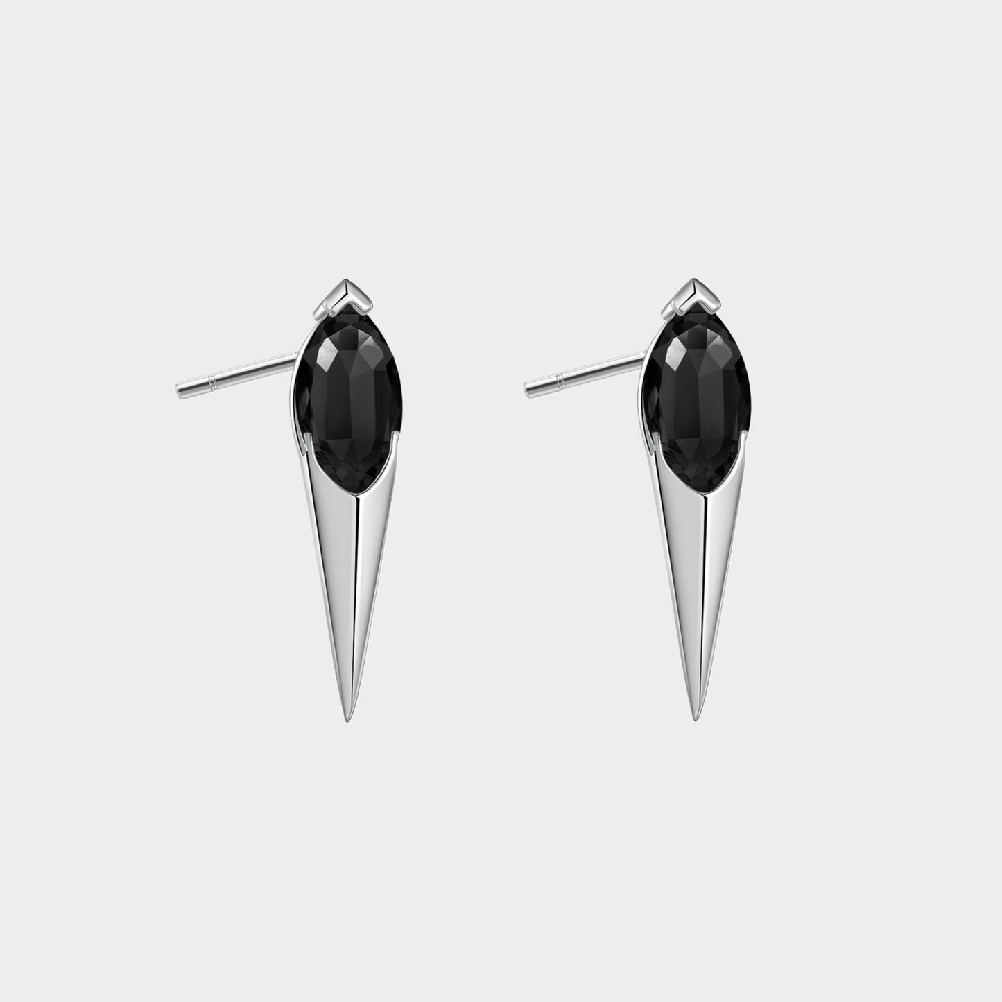 Felmeny Blade Earrings in Silver with Zircon