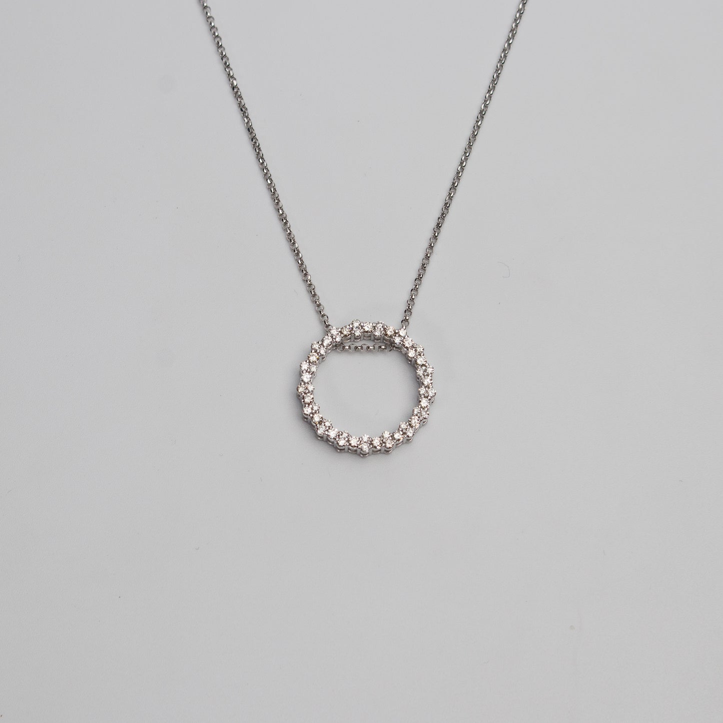 Felmeny Cerchio Necklace in White Gold with Diamonds