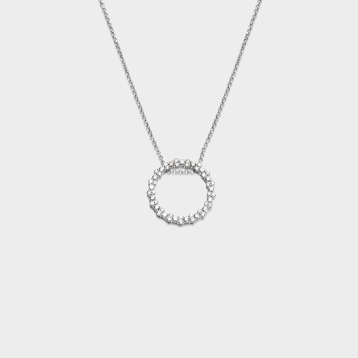 Felmeny Cerchio Necklace in White Gold with Diamonds