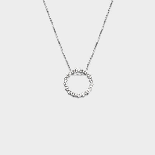 Felmeny Cerchio Necklace in White Gold with Diamonds