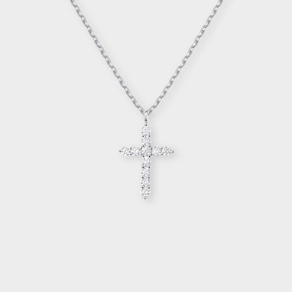 Felmeny Cross Necklace in Silver with Zircon