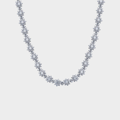 Felmeny Sunflower Collarbone Necklace in Silver with Zircon