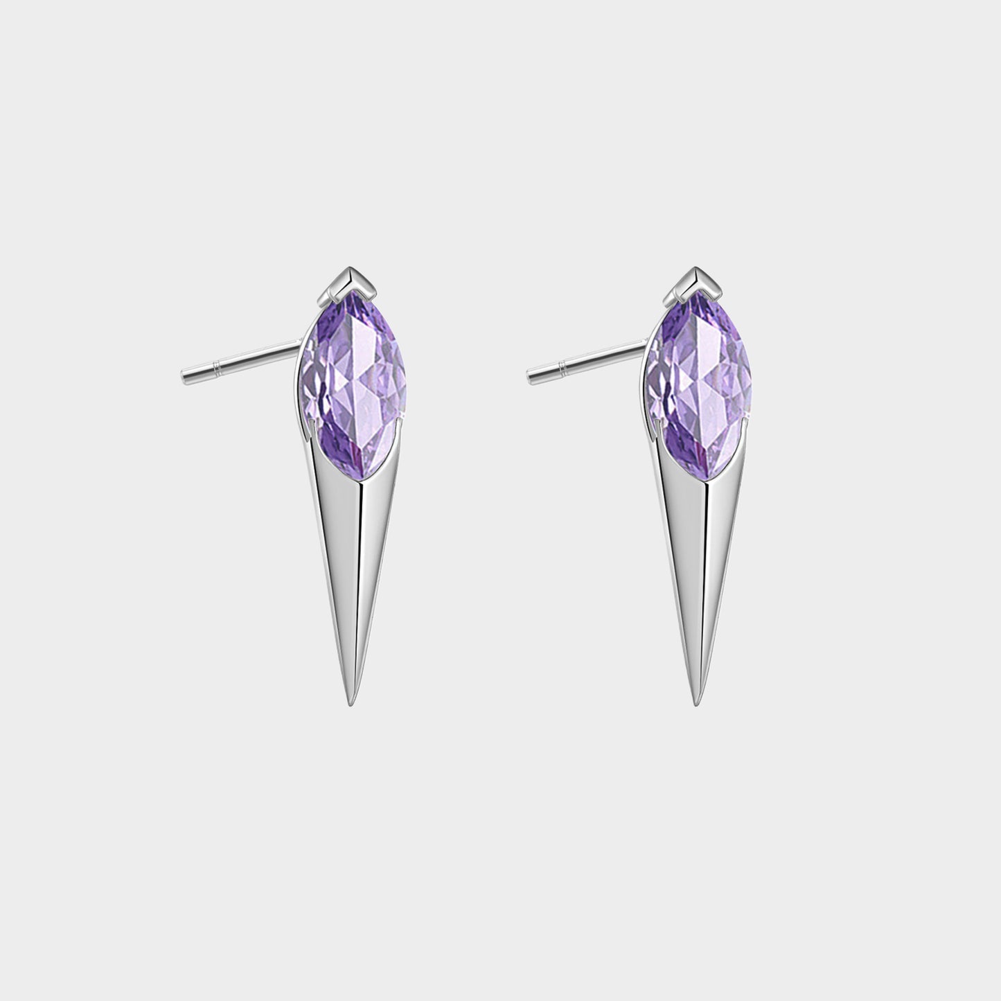 Felmeny Blade Earrings in Silver with Zircon