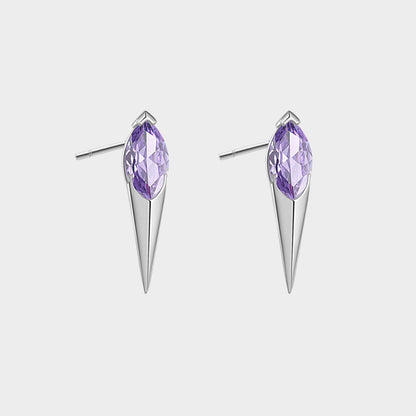 Felmeny Blade Earrings in Silver with Zircon
