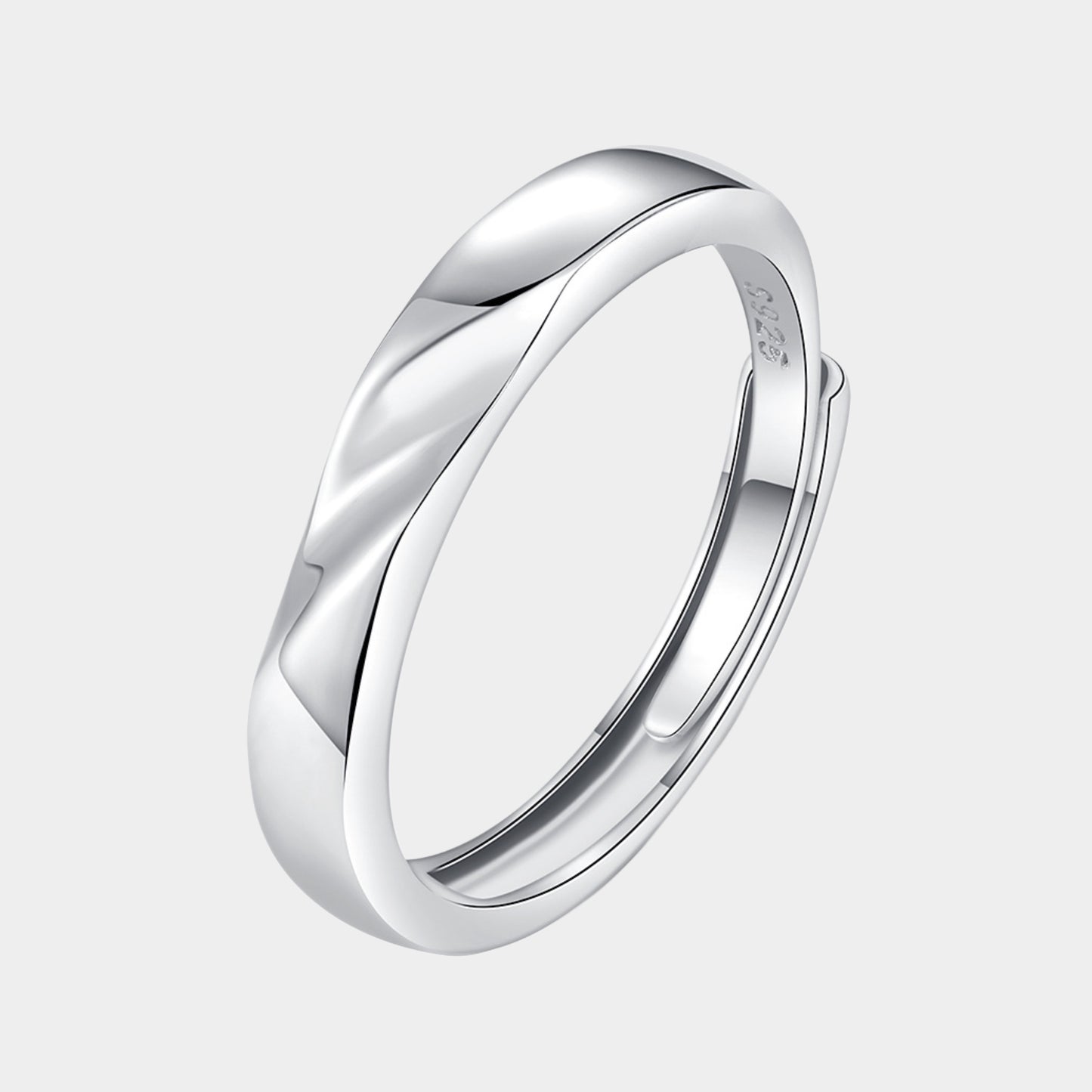 Felmeny Meteorite Couple Ring in Silver with Zircon