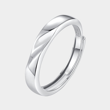 Felmeny Meteorite Couple Ring in Silver with Zircon