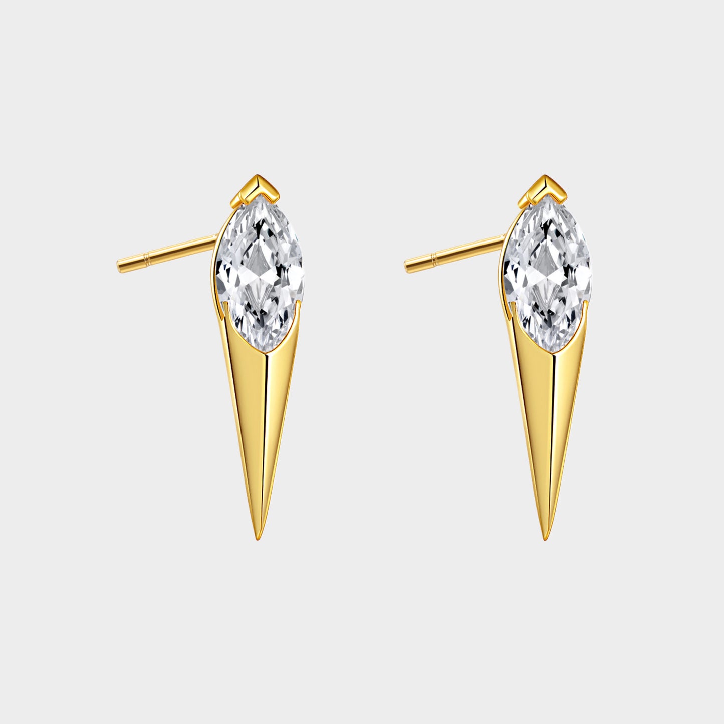Felmeny Blade Earrings in Silver with Zircon