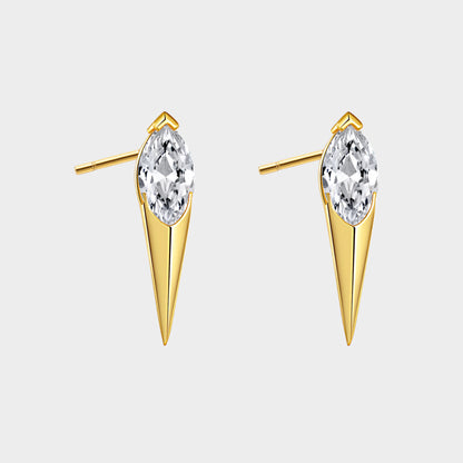 Felmeny Blade Earrings in Silver with Zircon