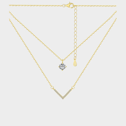 Felmeny Arrow Necklace in Silver with Zircon