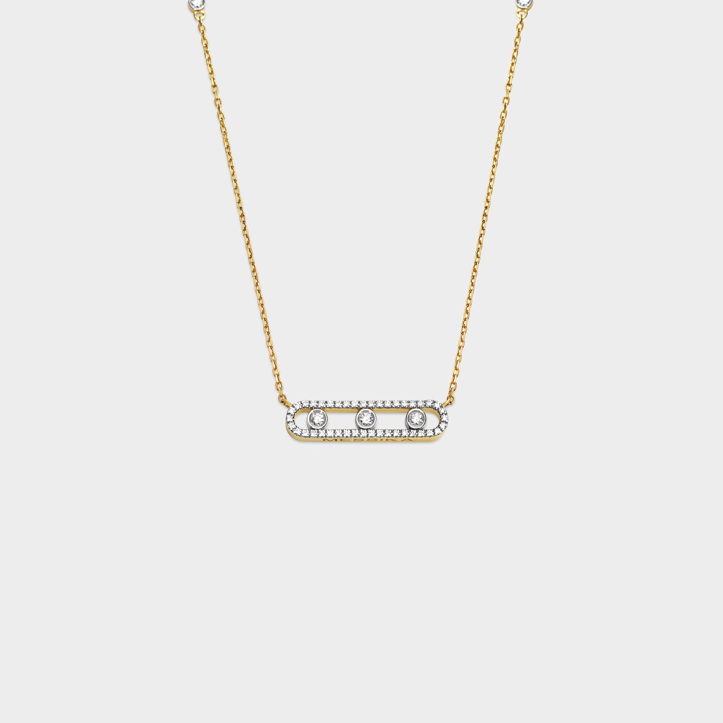 Felmeny V Move Necklace in Gold with Diamonds