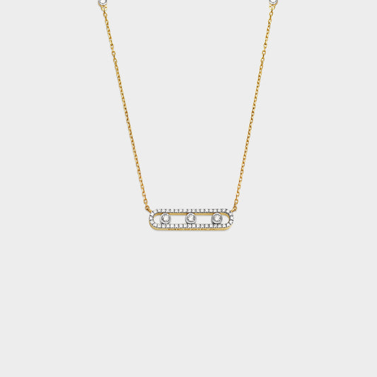 Felmeny V Move Necklace in Gold with Diamonds