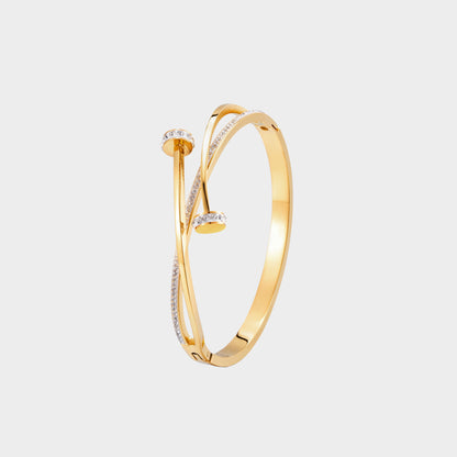 Felmeny Cross Pattern Bracelet in Silver with Zircon