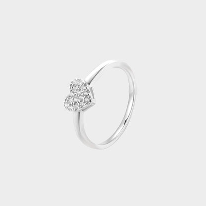 Felmeny Golden Heart Ring in Silver with Zircon