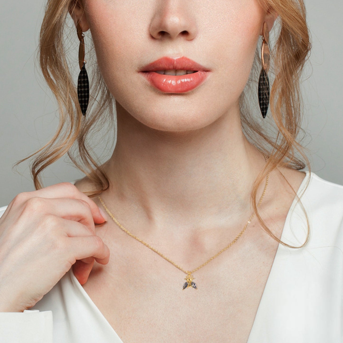 Felmeny Bee Necklace in Silver with Zircon