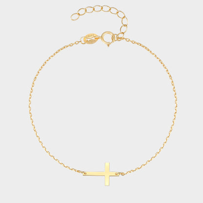 Felmeny Tiny Cross Bracelet in Silver