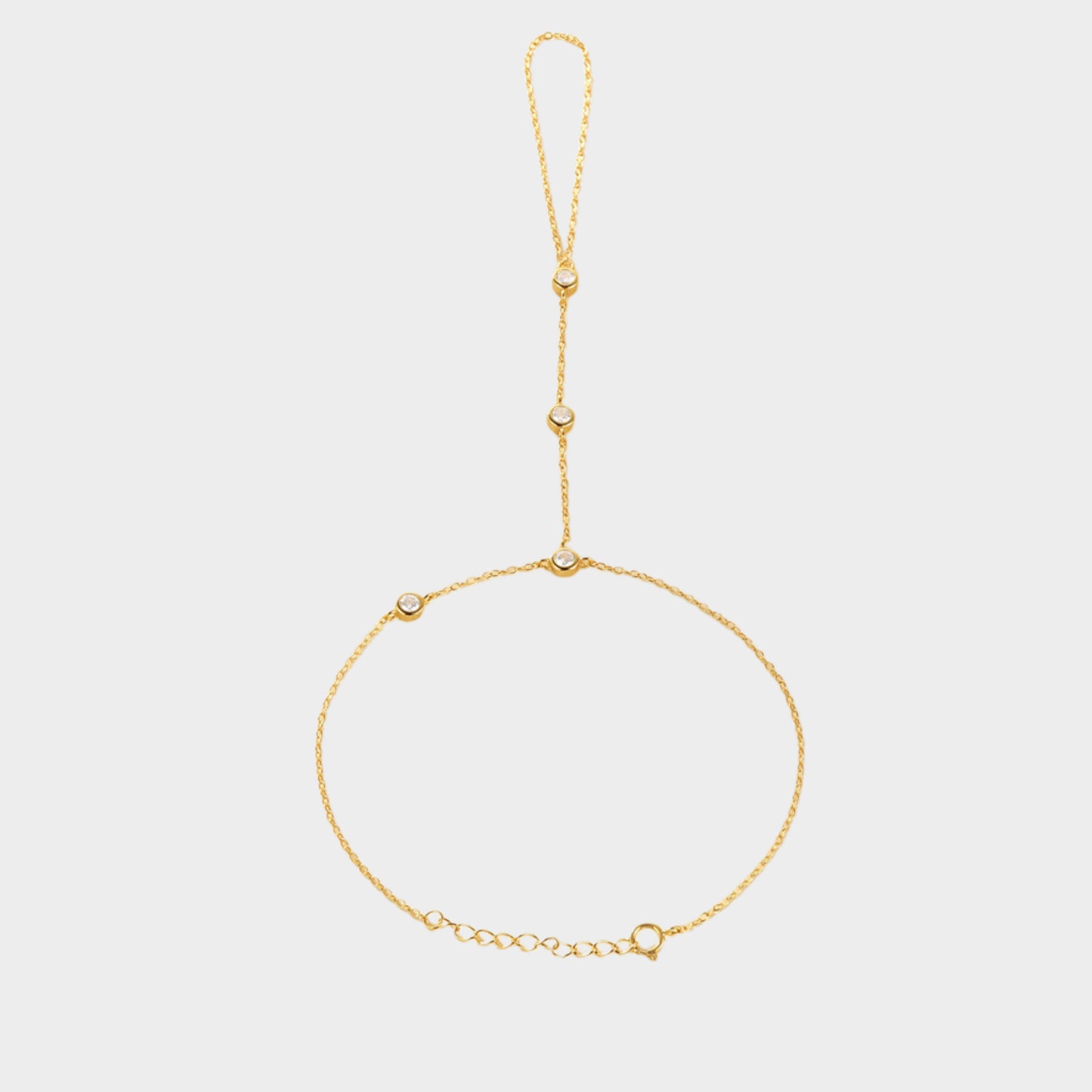 Felmeny Zarina Haathphool Bracelet in Silver with Zircon