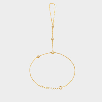 Felmeny Zarina Haathphool Bracelet in Silver with Zircon