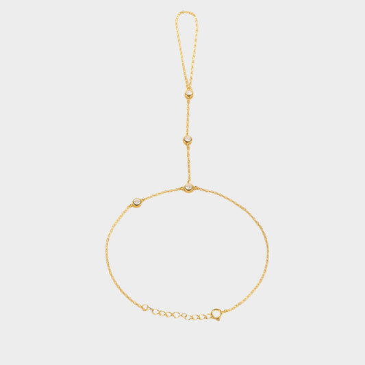 Felmeny Zarina Haathphool Bracelet in Silver with Zircon