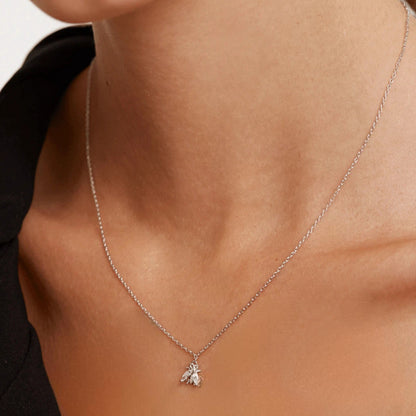 Felmeny Bee Necklace in Silver with Zircon