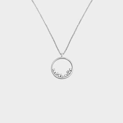 Felmeny Crescent Necklace in White Gold with Diamonds