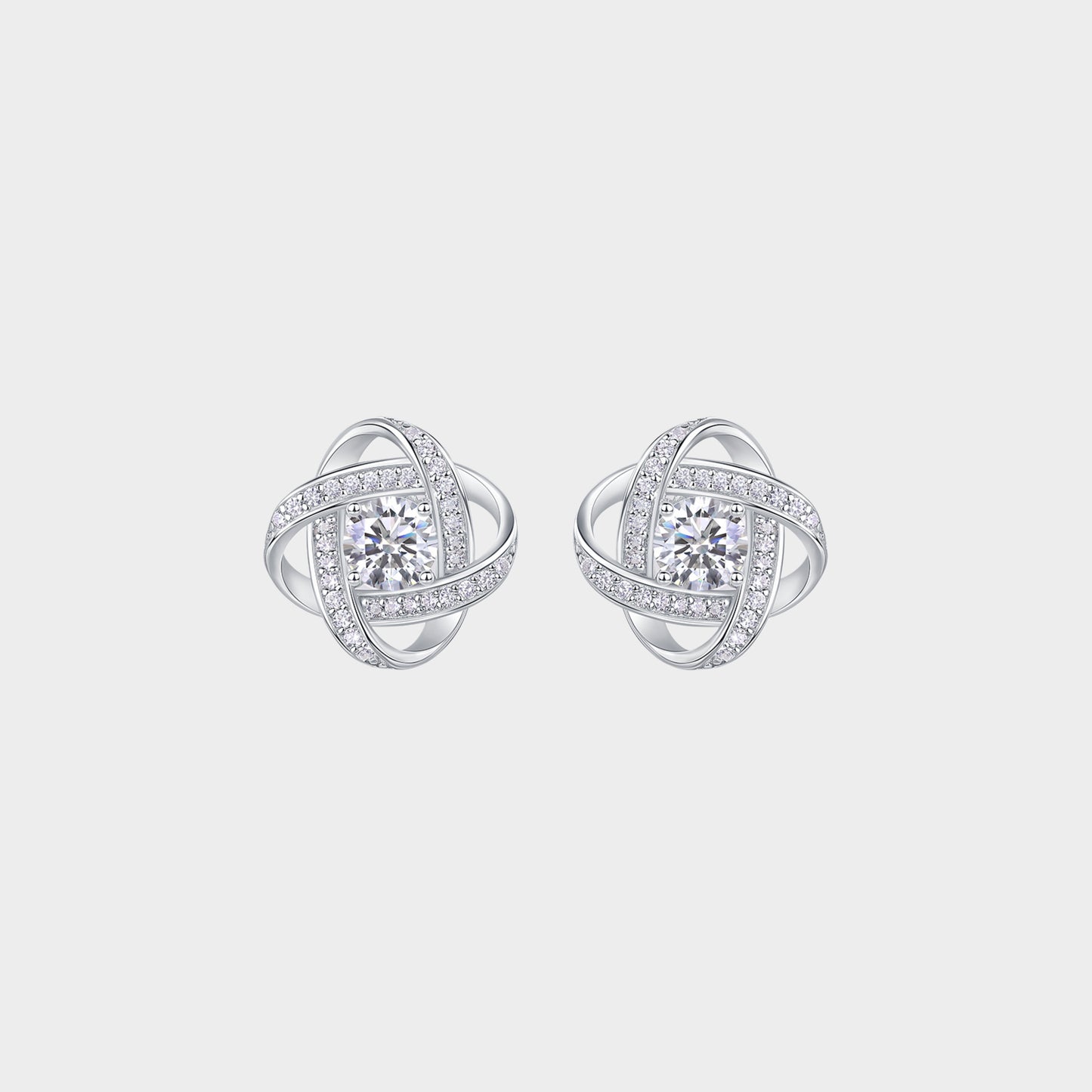 Felmeny Attom Earrings in Silver with Moissanite