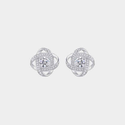 Felmeny Attom Earrings in Silver with Moissanite