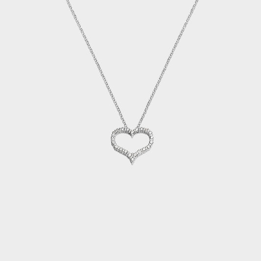 Felmeny Corazón Necklace in White Gold with Diamonds