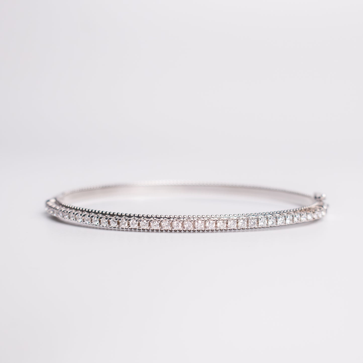 Felmeny Half Way Bangle in White Gold with Diamonds