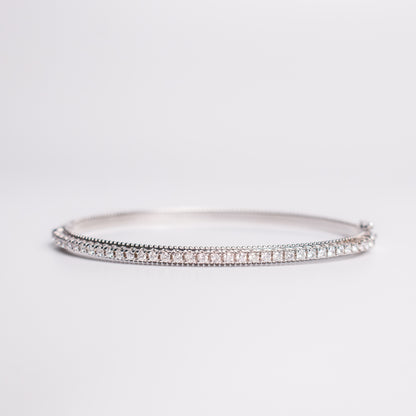 Felmeny Half Way Bangle in White Gold with Diamonds