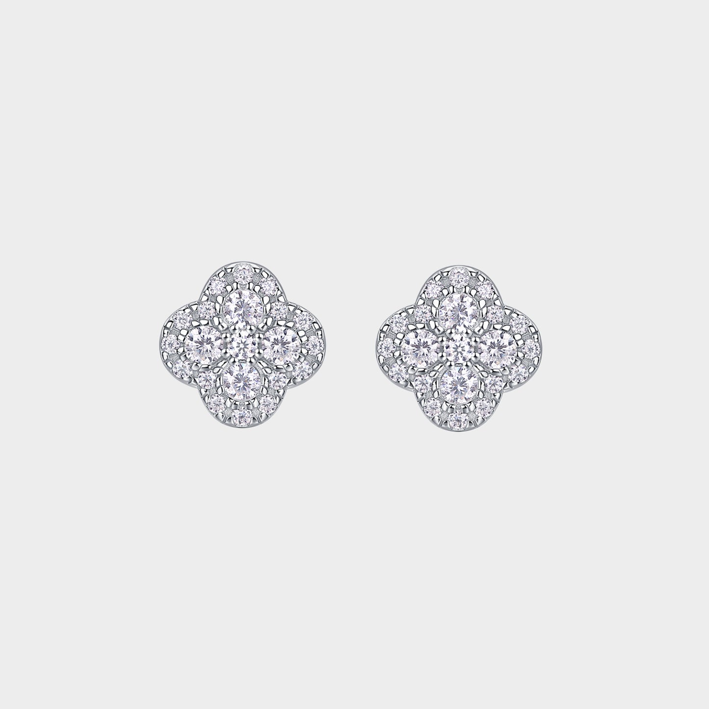Felmeny Flora Earrings in Silver with Moissanite