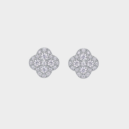 Felmeny Flora Earrings in Silver with Moissanite