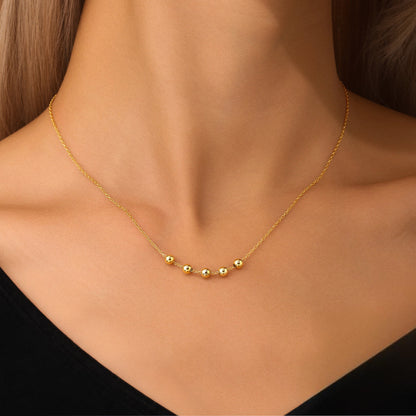 Felmeny Slidable Beads Necklace in Silver