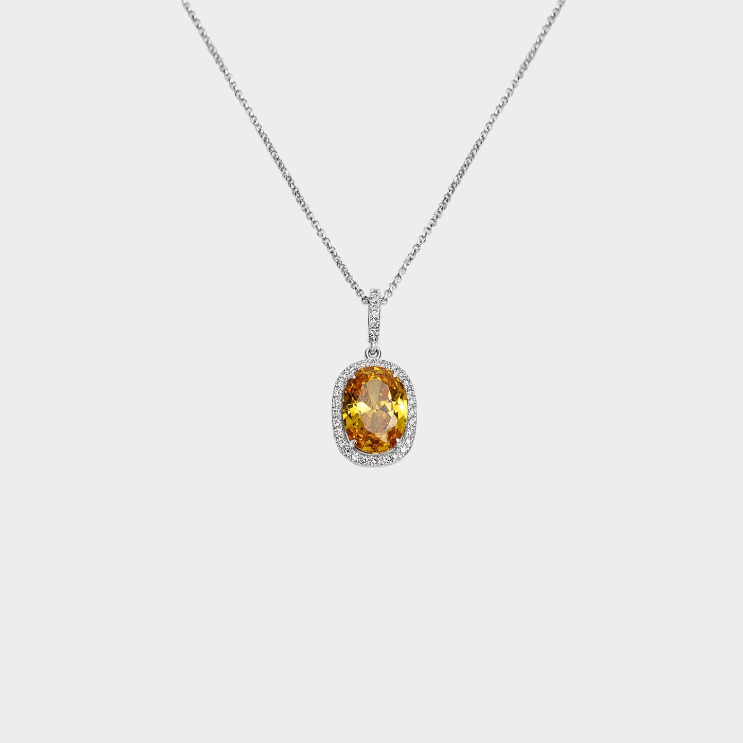 Felmeny Yellow Comet Necklace in white Gold with Diamonds