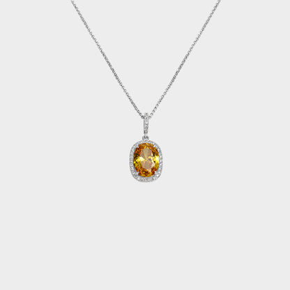 Felmeny Yellow Comet Necklace in white Gold with Diamonds