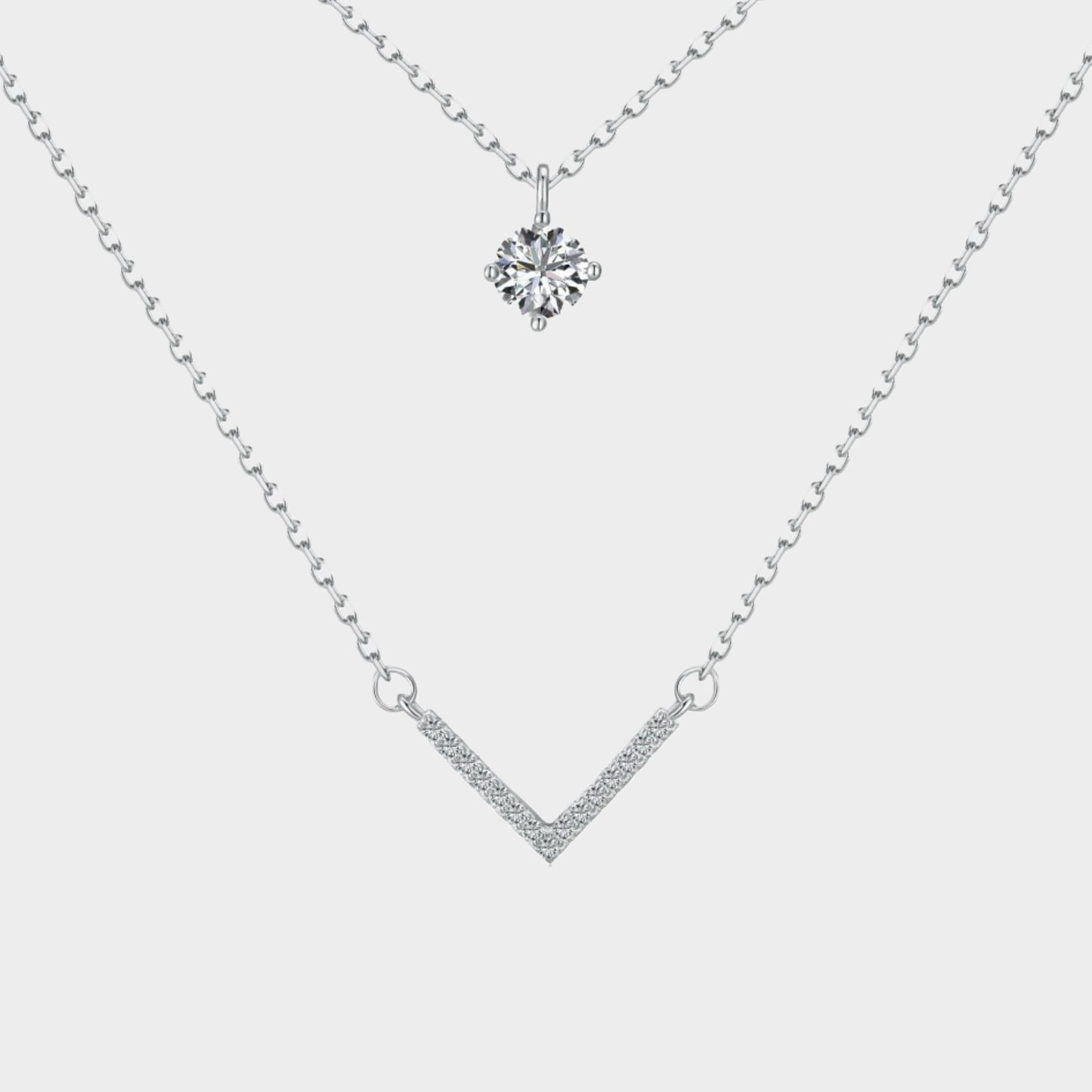 Felmeny Arrow Necklace in Silver with Zircon