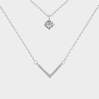 Felmeny Arrow Necklace in Silver with Zircon