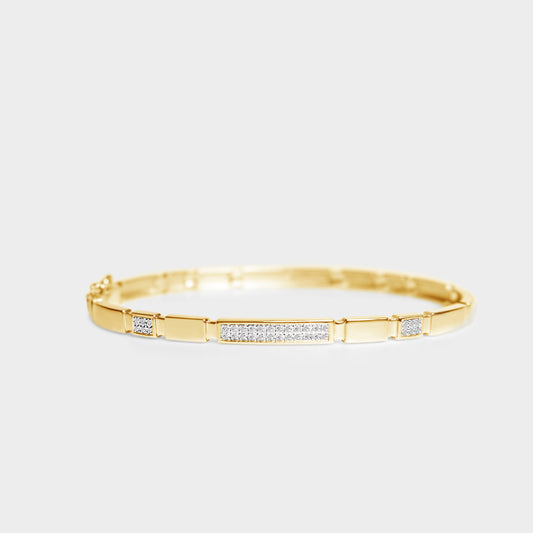 Felmeny Channel Bangle in Gold with Diamonds