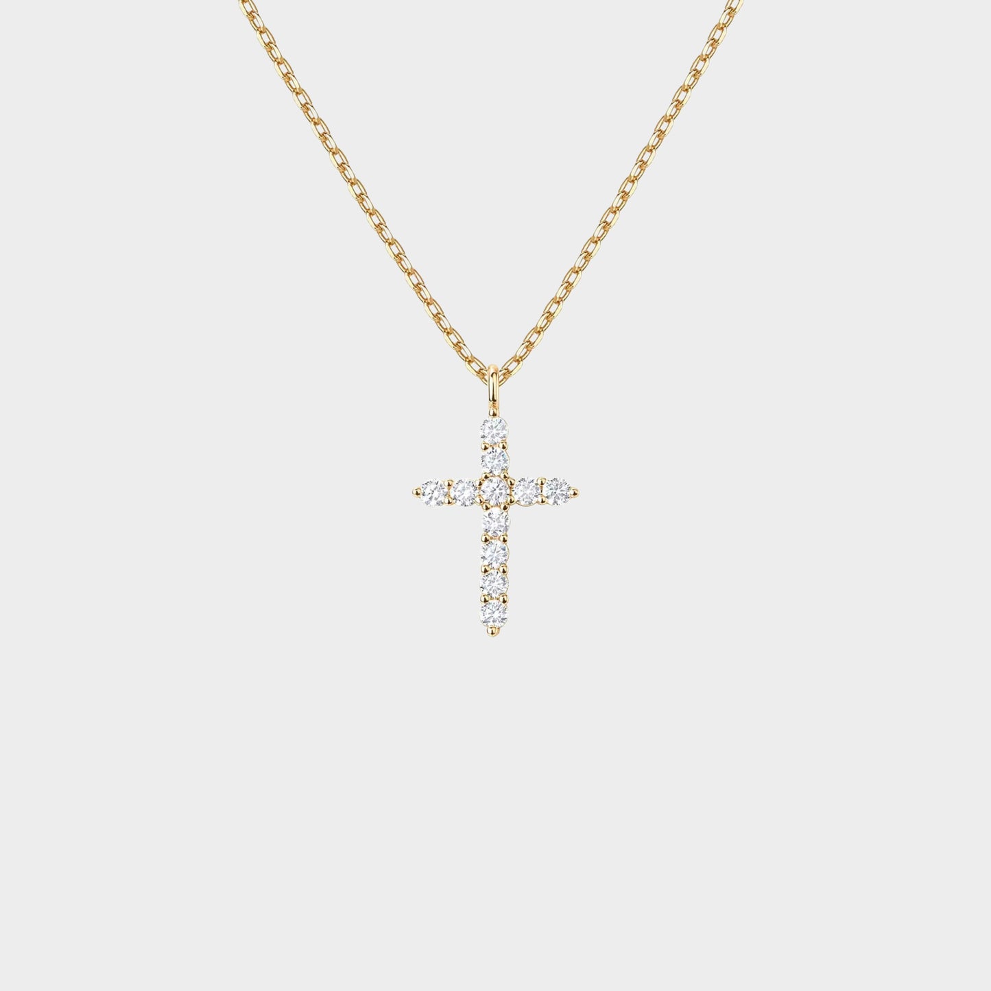 Felmeny Cross Necklace in Silver with Zircon