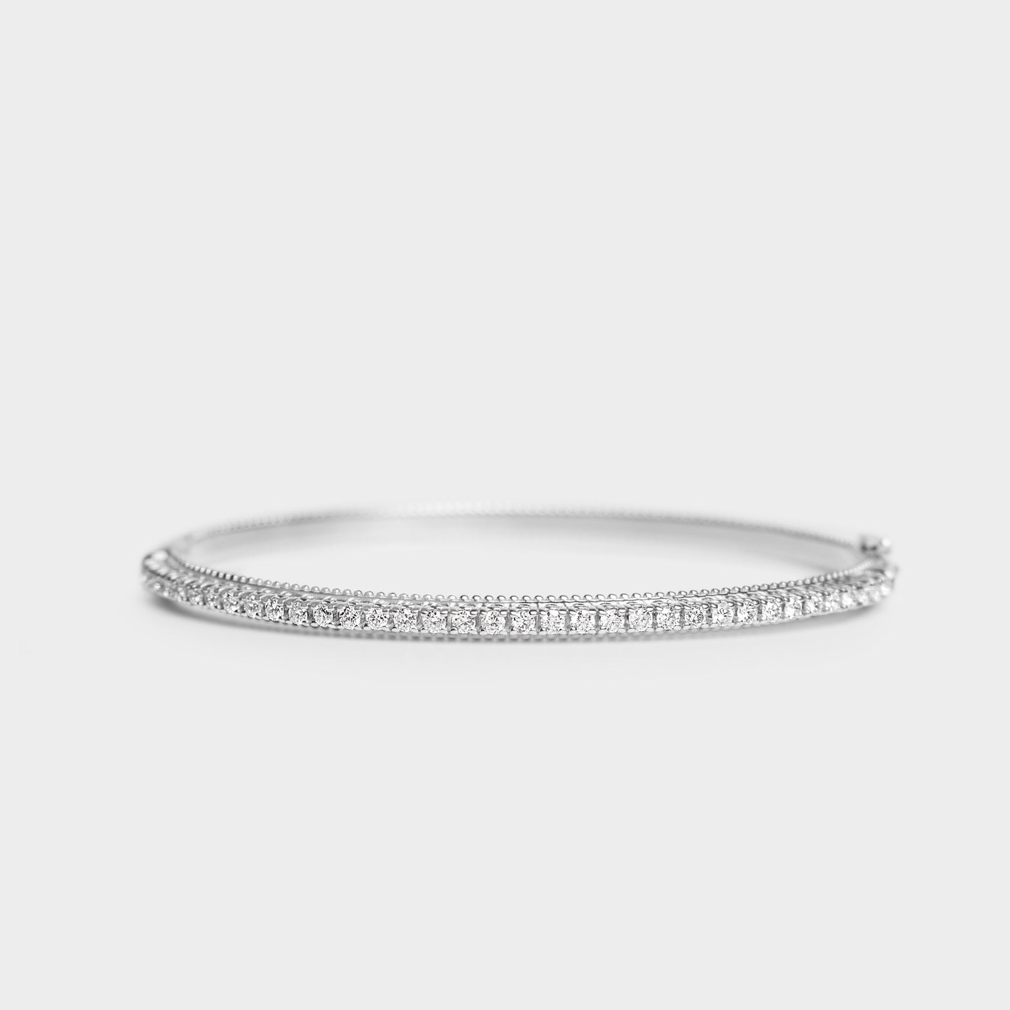 Felmeny Half Way Bangle in White Gold with Diamonds