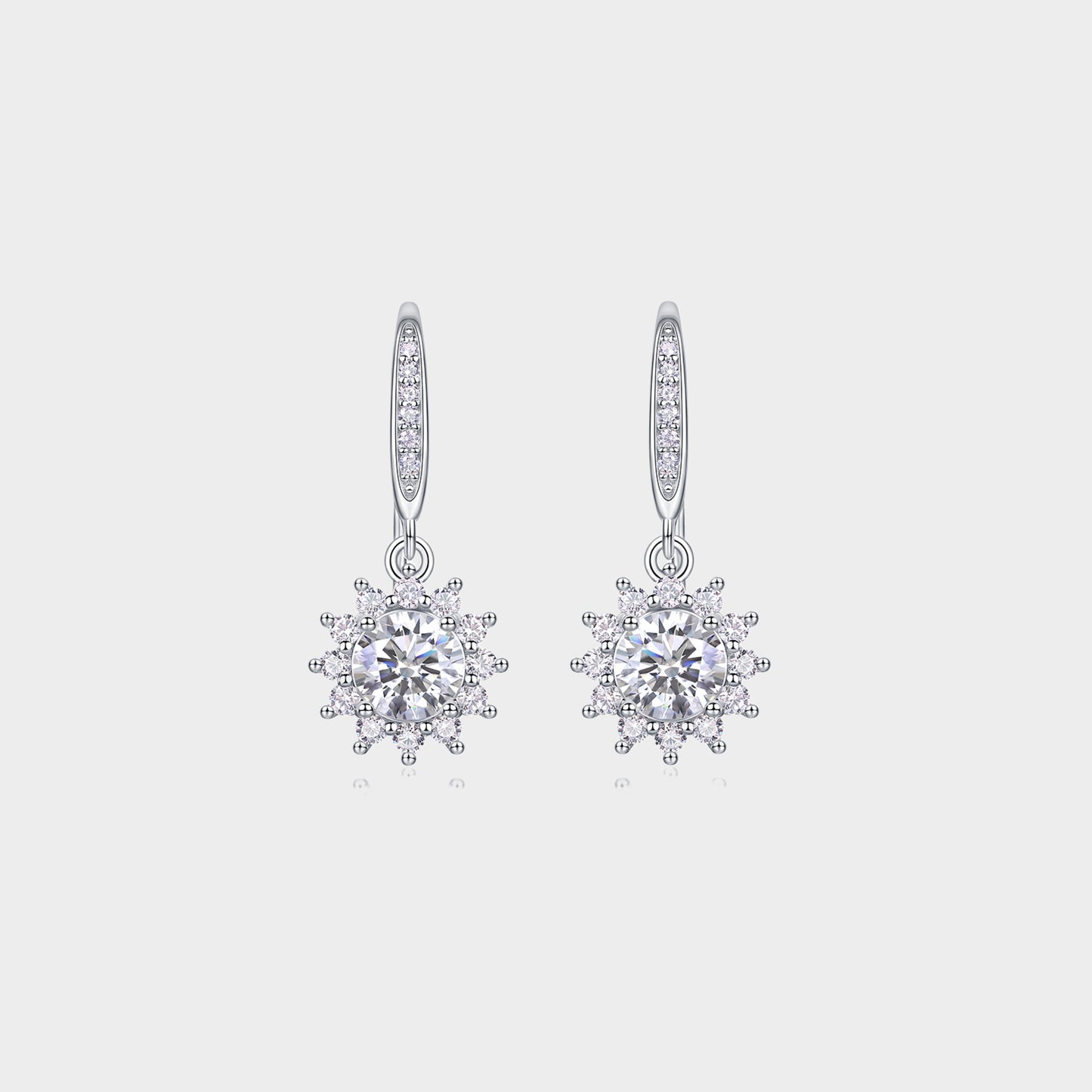 Felmeny Sonne Earrings in Silver with Moissanite
