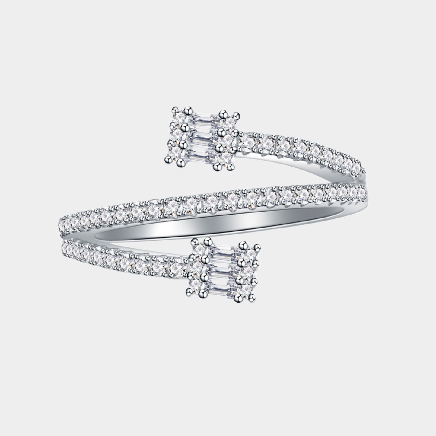 Felmeny Twina Ring in Silver with Moissanite