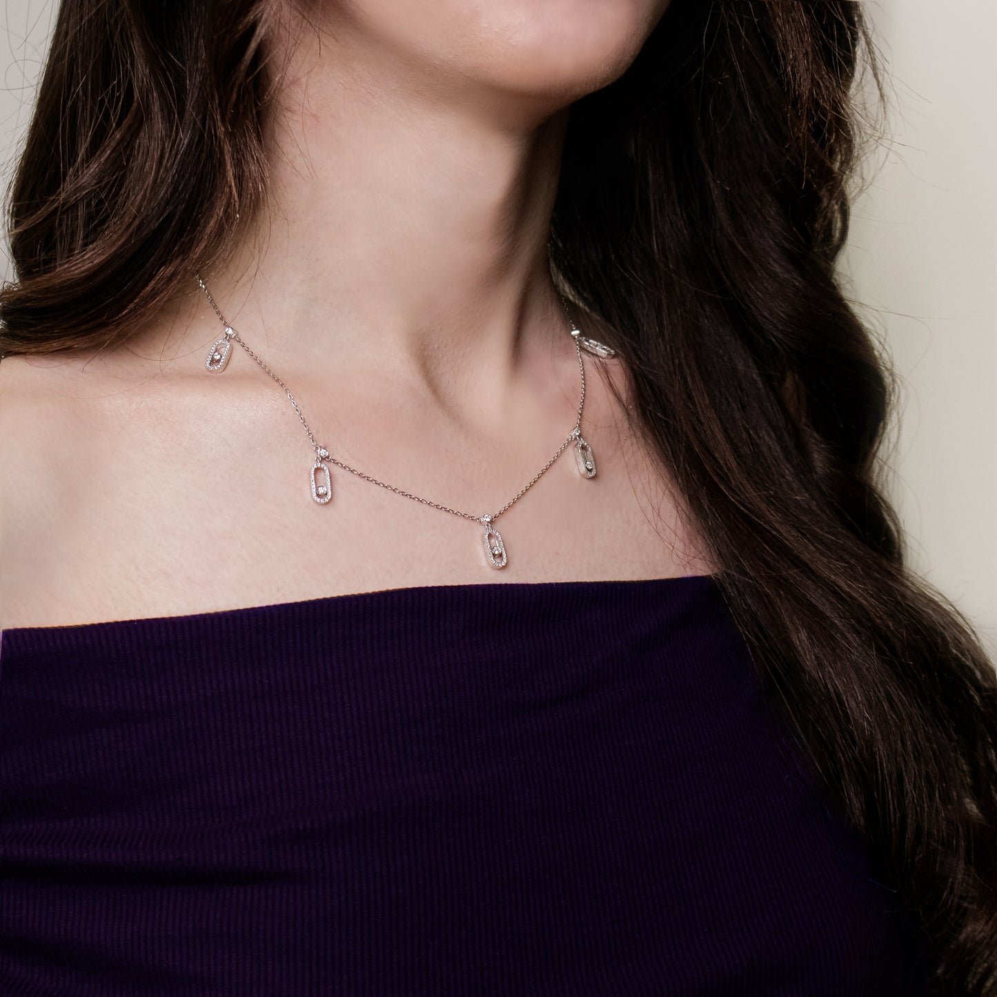 Felmeny Harmony Necklace in White Gold with Diamonds