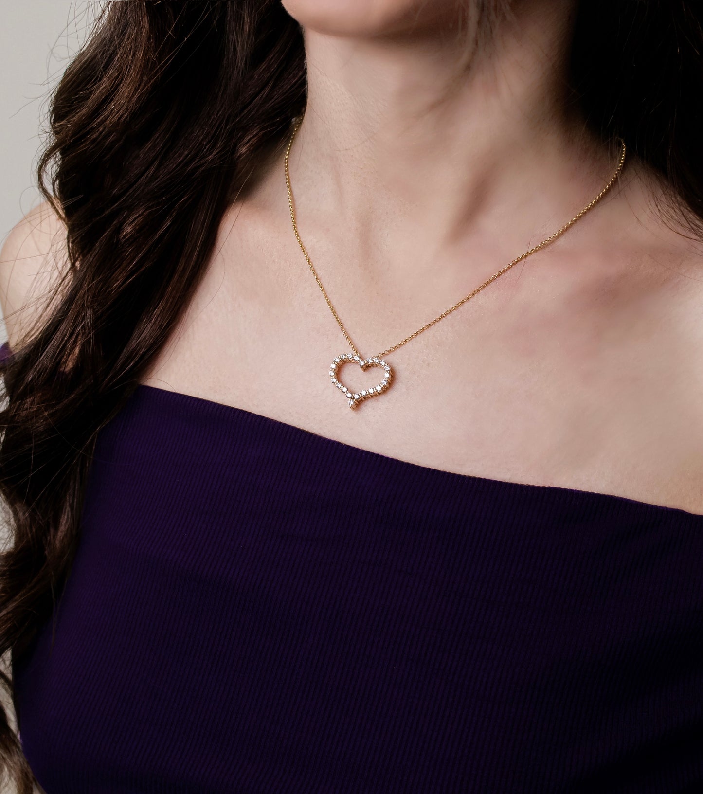 Felmeny Corazón Necklace in Gold with Diamonds