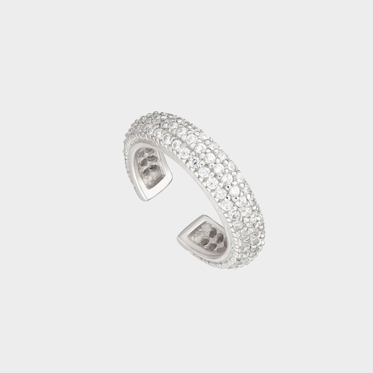 Felmeny Cluster Earrings in Silver with Zircon